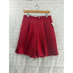 Talbots Shorts Womens 10 Red High Waisted Mom Casual Preppy